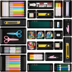 Vtopmart 25 PCS Office Desk Drawer Organizers Set, 4-Size Versatile Plastic by Vtopmart