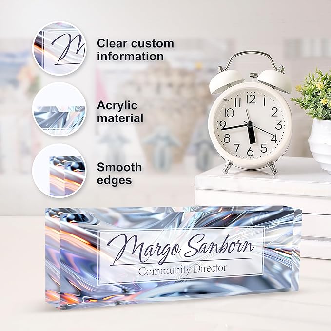 Personalized Name Plate for Desk, Custom Desk Name Plate, Acrylic Name Plate - Image 3