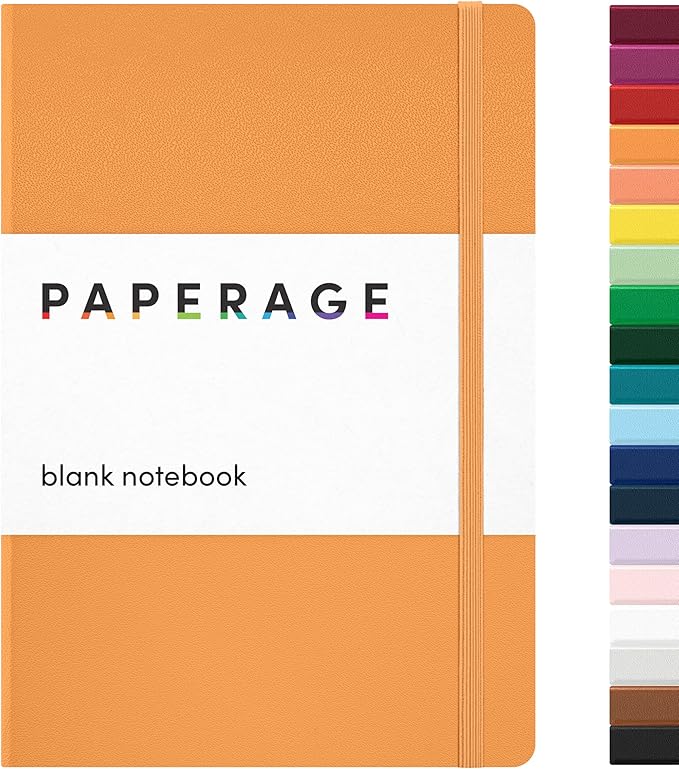 PAPERAGE Blank Journal Notebook, 160 Pages, Medium 5.6 in x 8 in by PAPERAGE