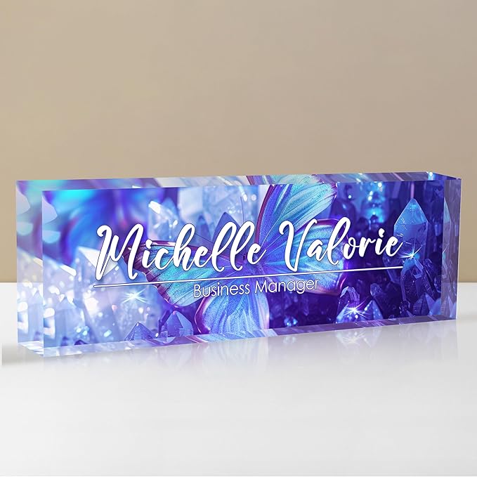 Personalized Name Plate for Desks, Custom Desk Name Plates, Acrylic Name Plate by EOBIBIFUN