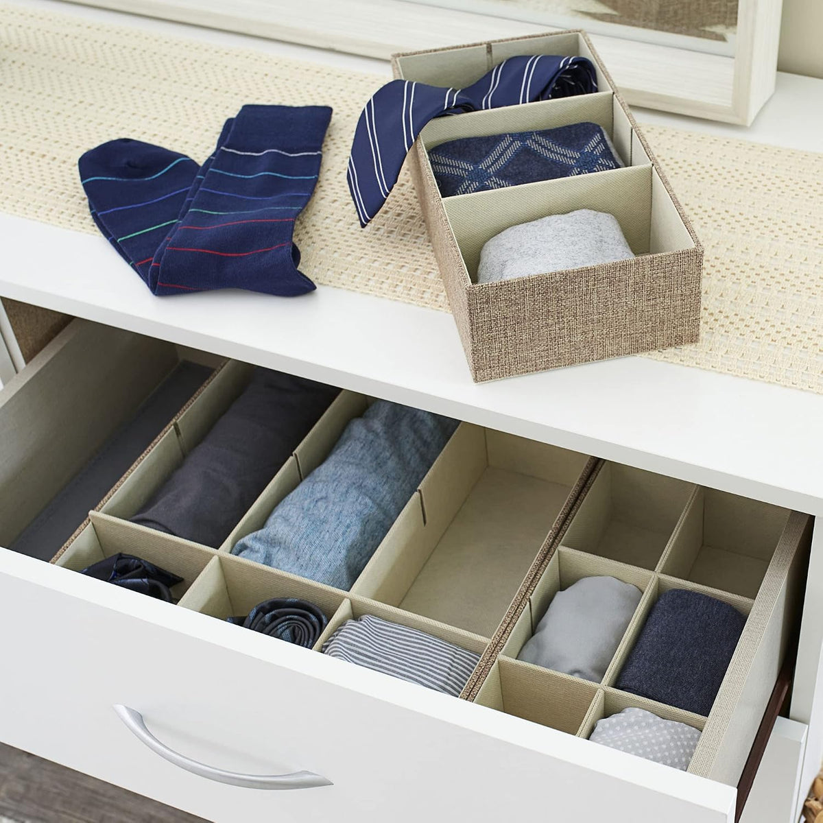 Household Essentials 3 Piece Starter Set, Latte Drawer Organizer, 3 Count (Pa...