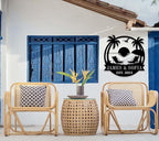 Personalized Beach Metal Monogram Sign, Custom Palm Trees Sign, Outdoor Metal - Image 3
