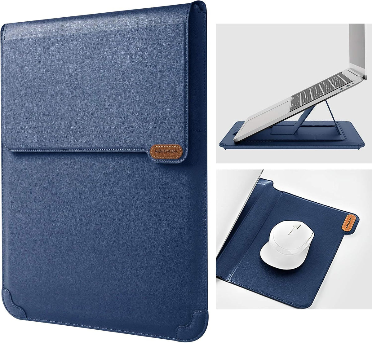 Nillkin 15.6 inch Laptop Sleeve with Stand (3-in-1), 2 Stand Modes, Blue