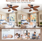 tropical palm leaf rgb ceiling fans with lights showing dimensions