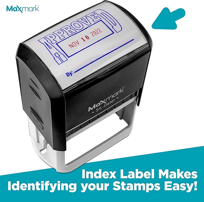 MaxMark Large Self-Inking Rubber Date Office Stamp - Image 4