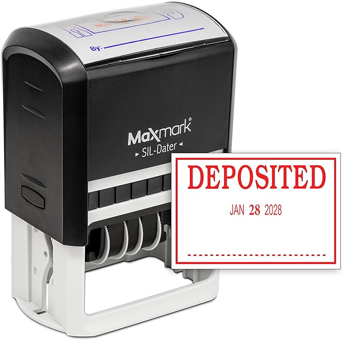MaxMark Large Self-Inking Rubber Date Office Stamp by Maxmark