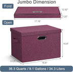 Graciadeco Large 17" 36 Quart Collapsible Stackable Storage Bins - Image 2
