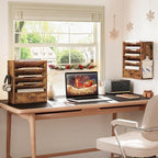 HOOBRO Wall File Organizer, Mail Organizer Wall Mounted, Wooden Literature - Image 2