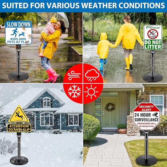 VAIIGO 2Pack Heavy Duty Parking Sign Post - Image 7