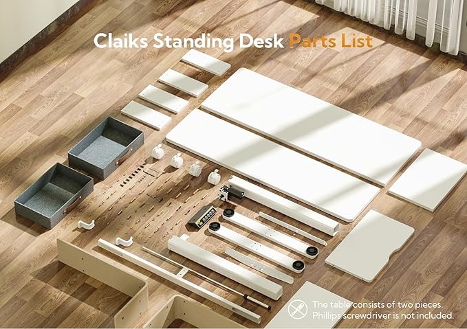 Claiks Standing Desk with Drawers, Stand Up Electric Standing Desk Adjustable - Image 7