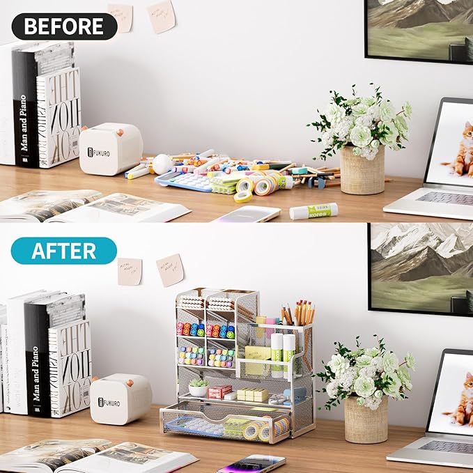 Marbrasse Mesh Pen Holder for Desk, Pen Organizer - Image 3