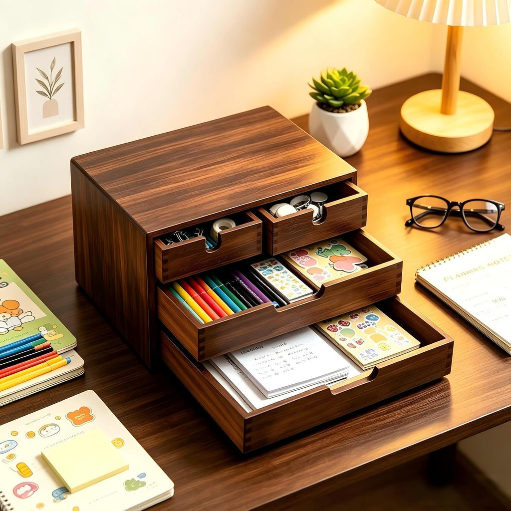 deayou bamboo desk organizer, 100% natural bamboo desktop, package contents