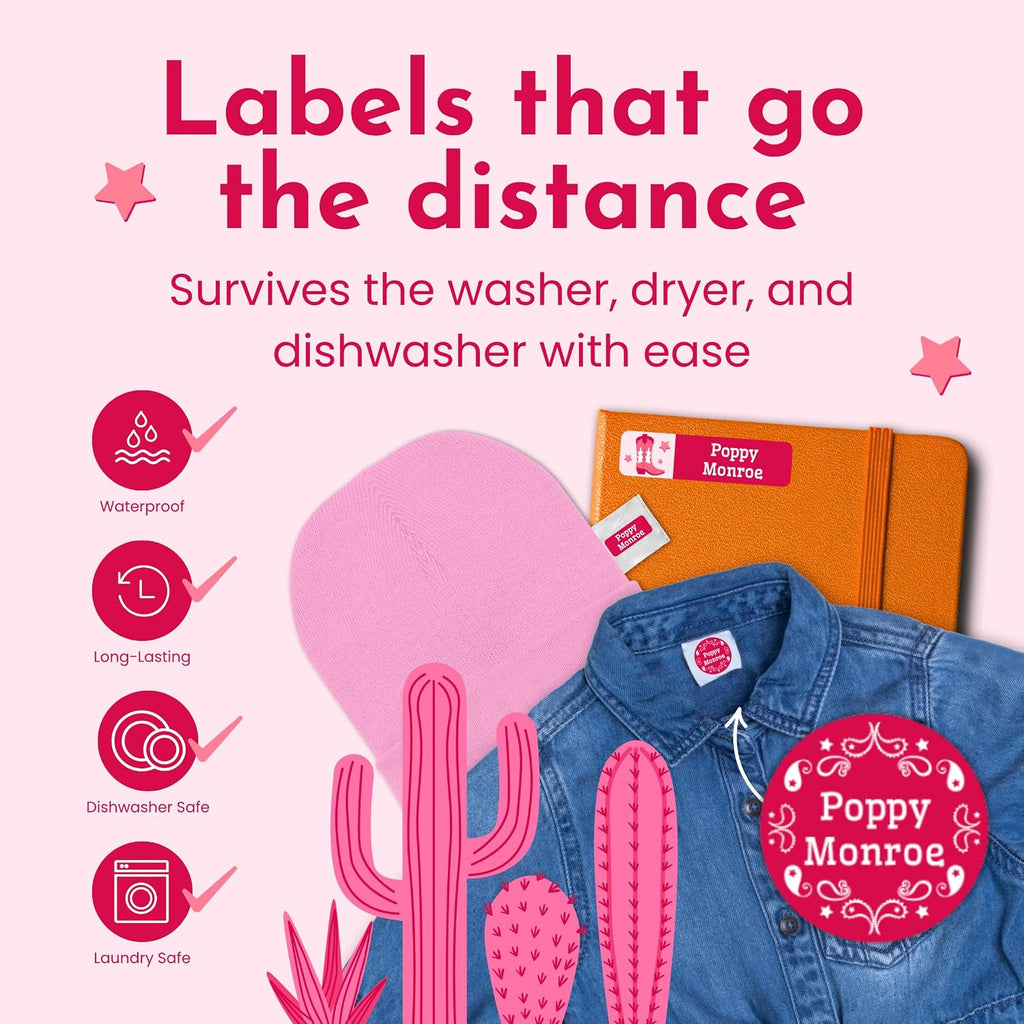 Name Bubbles - Kids Custom Name Labels for Daycare, School, Camp (102 Labels) - Personalized Waterproof Name Stickers for Clothes Tags, Lunch Boxes, Water Bottles, & School Supplies (Flowers)