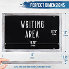 HBCY Creations 11" x 17" Whitewash Solid Wood Frame Wall Chalkboard, Magnetic - Image 2