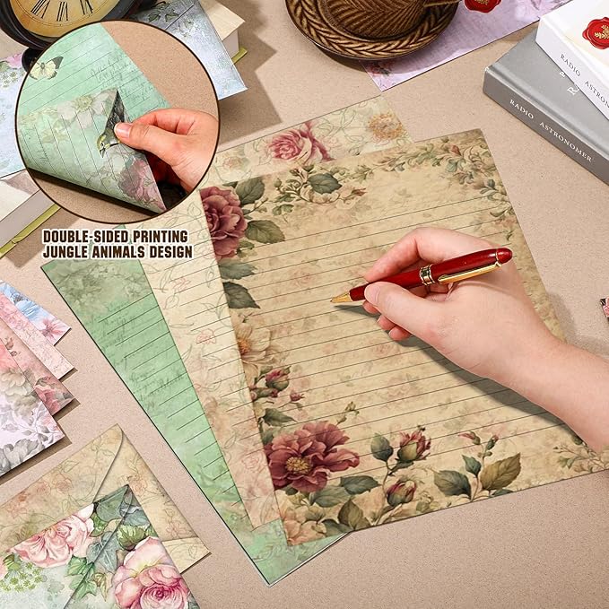 TaoBary 160 Pcs Stationery Paper Set 50 Double Sided Stationery Papers - Image 3
