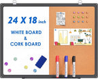 Magnetic White Board and Cork Board Combo, 24 X 18 inches Whiteboard Bulletin by TRIPOLLO