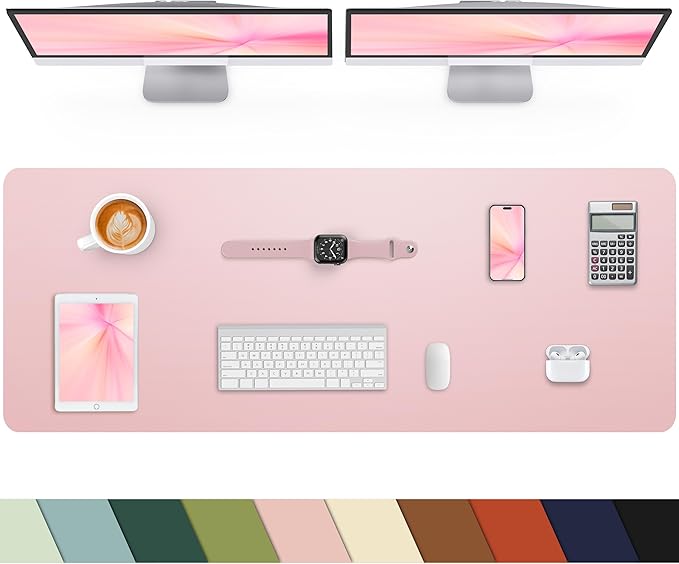 Non-Slip Desk mat, PU Leather Desk Pad Protector, Office Desk Mat, Large Mouse by cebowa