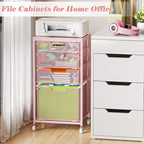 Sbanmao 4 Drawer Rolling File Cart Under Desk Storage, File Cabinets - Image 6