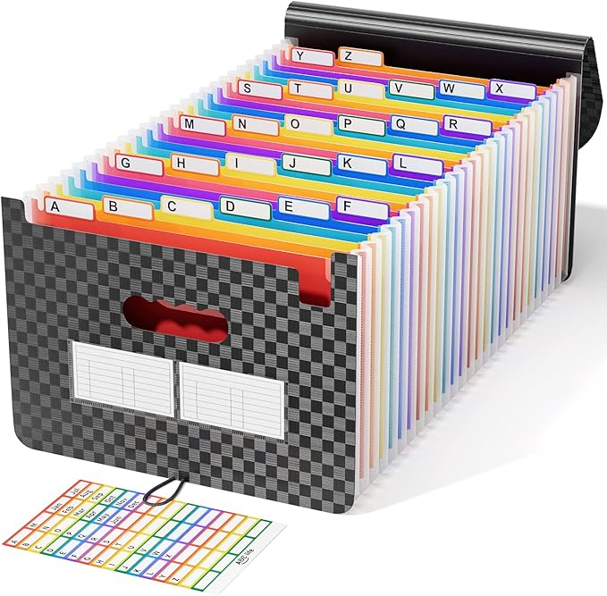 ABC life 26 Pockets Accordion File Organizer, Expanding File Folders, Portable by ABClife