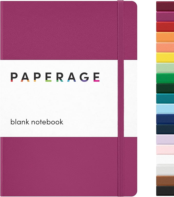 PAPERAGE Blank Journal Notebook, 160 Pages, Medium 5.6 in x 8 in by PAPERAGE