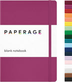 PAPERAGE Blank Journal Notebook, 160 Pages, Medium 5.6 in x 8 in by PAPERAGE