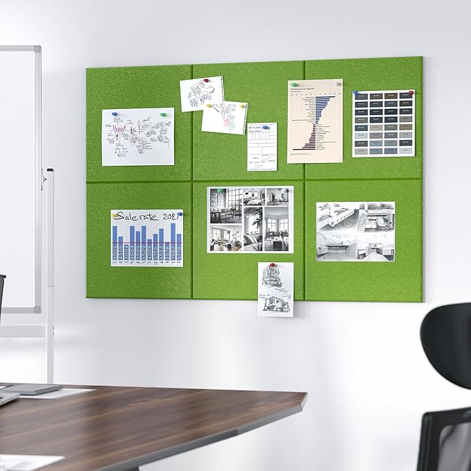 Neatsure Large Cork Board for Wall, 6 Panels Felt Tiles Tack Push Pin Board for - Image 5