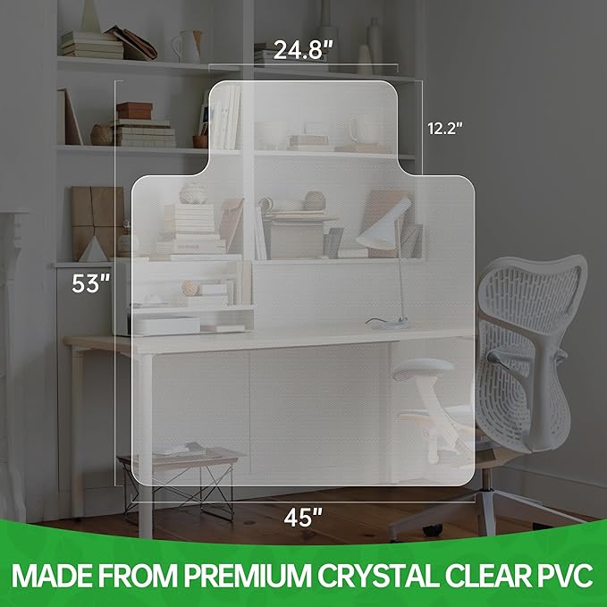 100pointONE Office Chair Mat for Hardwood Floor, Easy Glide Computer Chair - Image 7