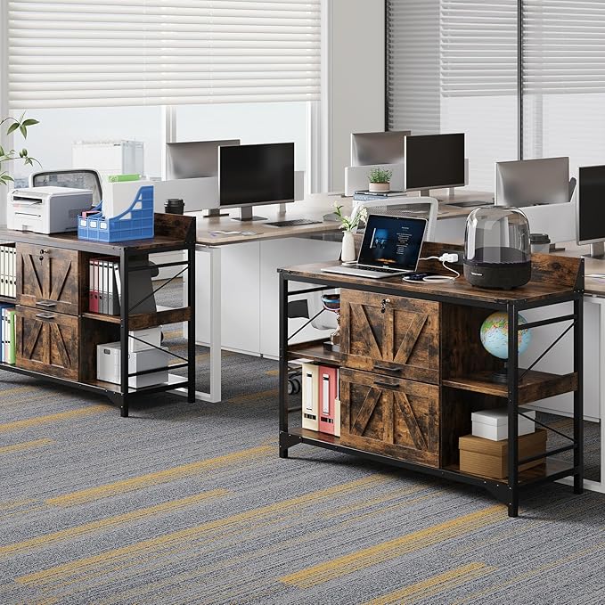 AesthLife 44" File Cabinet for Home Office, Wood Filing Credenza - Image 8