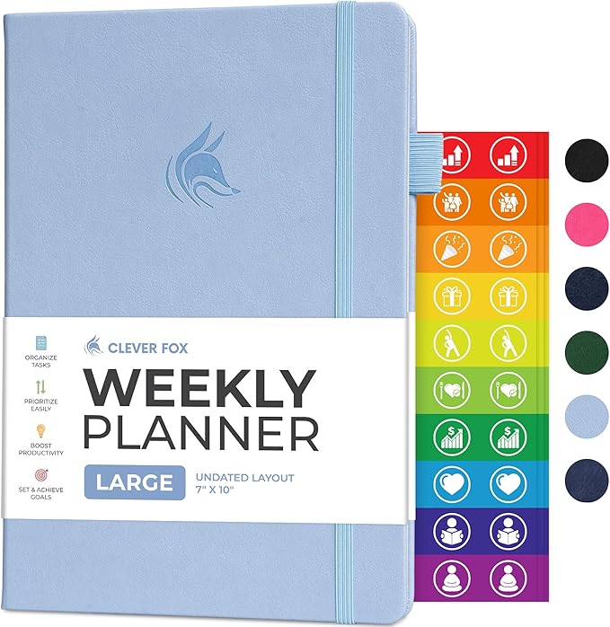 Clever Fox Planner Large – Undated Weekly & Monthly Planner by CleverFox