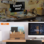 dreampossible Brown Wood Desk Organizer and Accessories - Image 5
