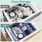 WOWBOX 25 PCS Plastic Drawer Organizer Set, 4 Sizes Desk Drawer Divider - Image 4