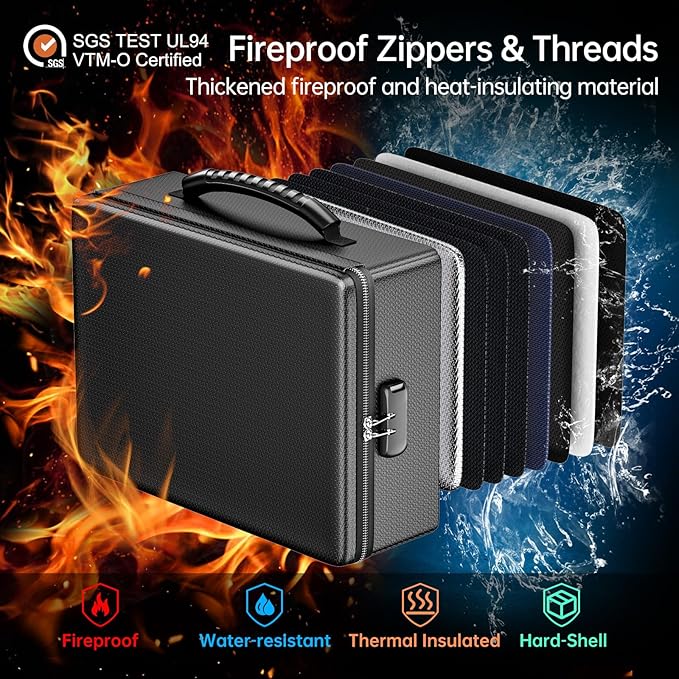 ENGPOW Fireproof Document Box, Hard Case File Box - Image 2
