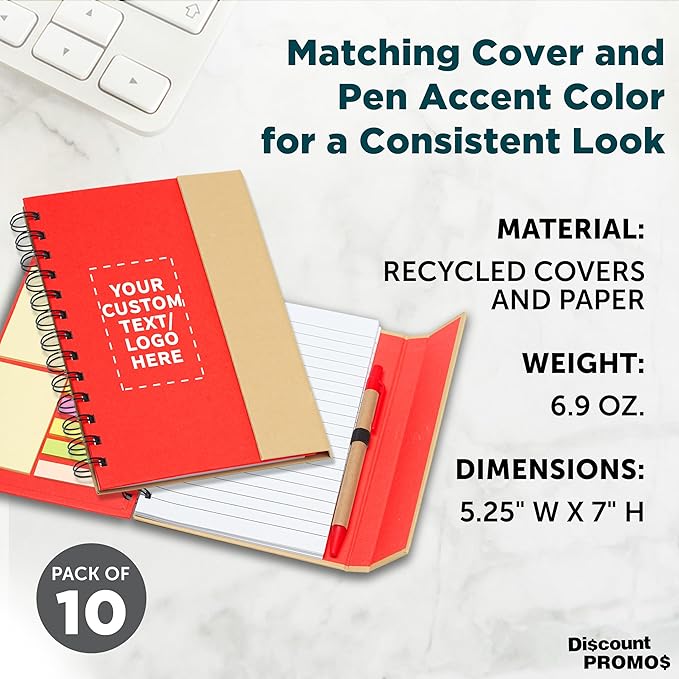DISCOUNT PROMOS Custom Eco Friendly Spiral Notebooks - Image 4