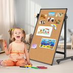 Double-Sided Corkboard Whiteboard, 32 x 48 Inches Dry Erase Board on Wheels - Image 6