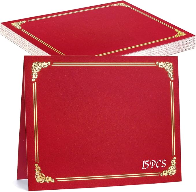 gisgfim 15Pcs Certificate Holders Diploma Covers Single Sided Gold Foil Border by gisgfim
