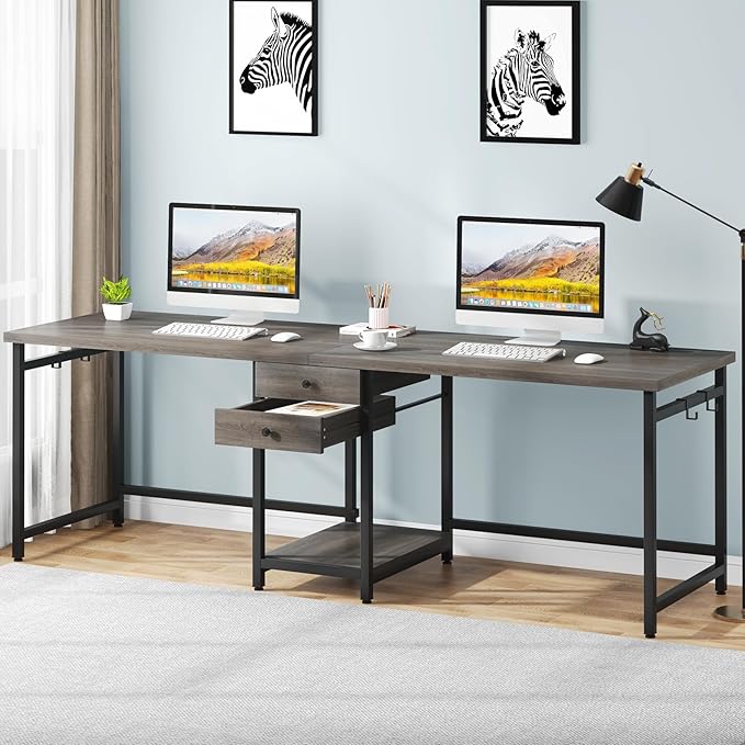 Tribesigns 79 Inch Extra Long Desk, Two Person Desk - Image 4