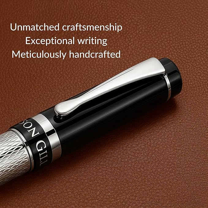 Webson Gill ‘The Raider’ Silver Luxury Executive Fountain Pen, Polished Lacquer - Image 3