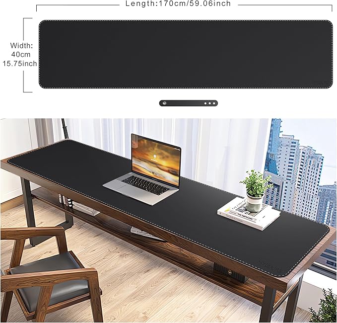 Mydours PU Leather Desk Pad, Ultra Large 67"x15.7" Desk Mat Desktop Protector - Image 2