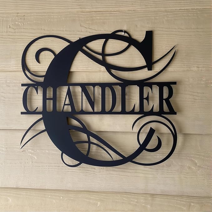 Personalized Metal Name Signs, Split Letter Monogram Wall Decor, Custom Last - Image 4