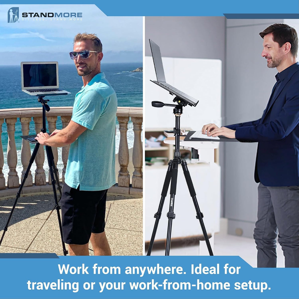 Portable Standing Desk with Keyboard Tray - Ergonomic, Height Adjustable Tabl...