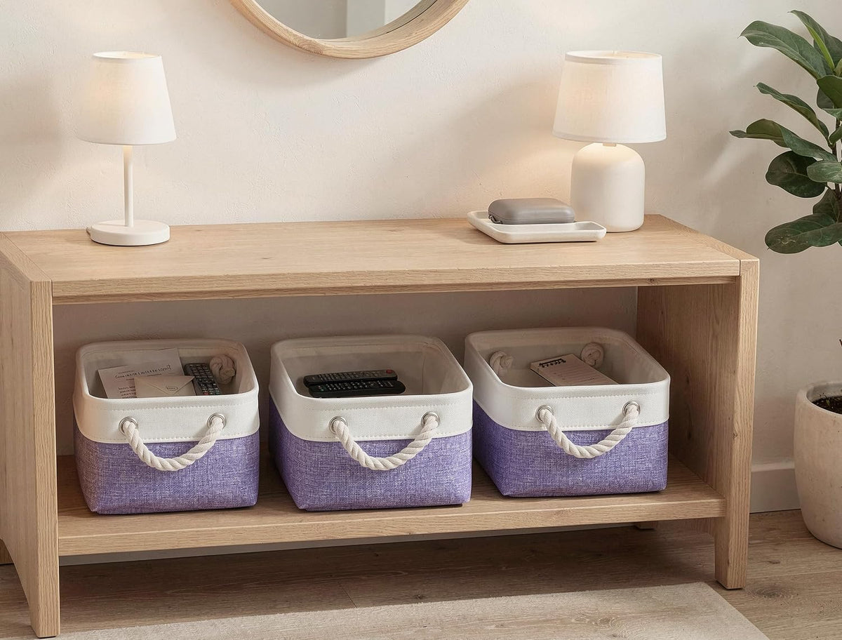 11.8x7.9x5.2 Inch Fabric Small Storage Bins with Handles 6 Pack