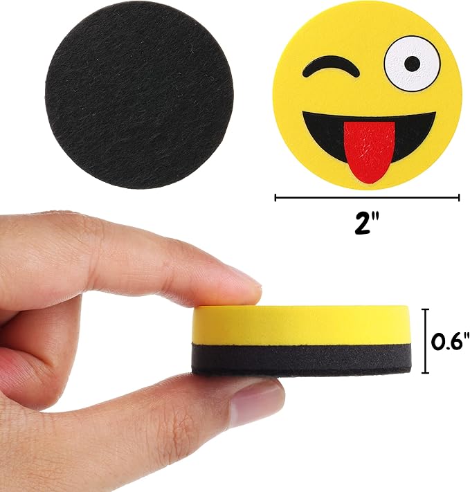 Mr. Pen- Smiley Magnetic Whiteboard Erasers, 8 Pack - Image 3