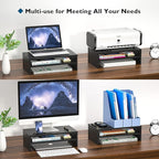 BONTEC Wooden Monitor Stand Riser, 2-Tier Desk Shelf - Image 7