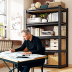 33" h x 35" w garage shelving for showing dimensions