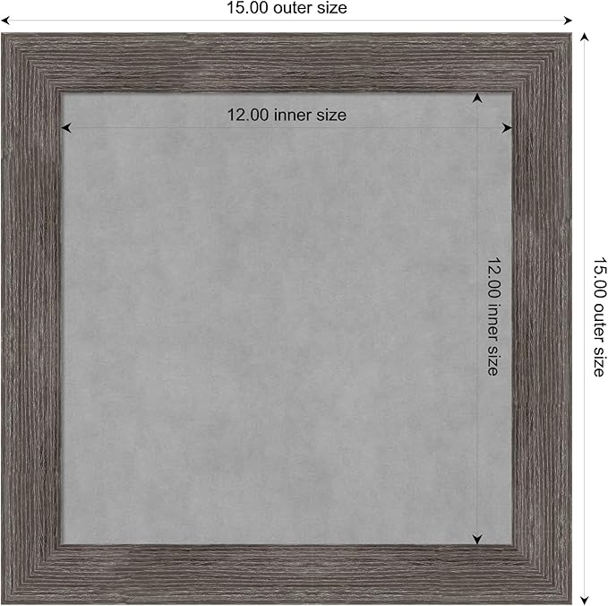 Amanti Art Grey Framed Magnetic Board 15x15 X-Small Vision Board - Image 4