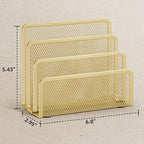 Marbrasse Mail Organizer for Desk, 3-Slot Mesh Metal Mail Holder countertop - Image 6