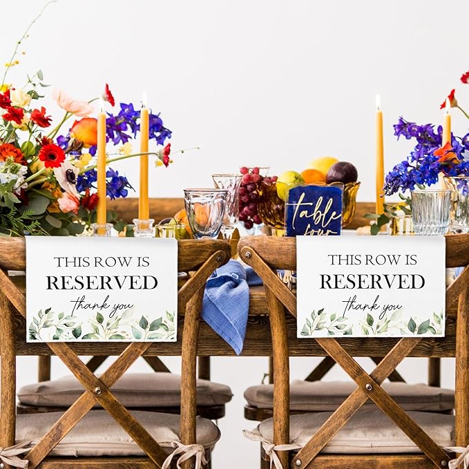 ChissNook Reserved Seating Chair Signs, This Row Is Reserved Pew Cloths Seating - Image 6
