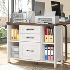 Vabches File Cabinet with 3 Drawers, Farmhouse Lateral File Cabinet Fits Files - Image 3