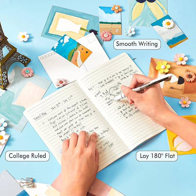 8 Pack Soft Cover Journal Bulk, Feela Notebooks College Ruled - Image 3