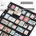 10 Sheets 20 Pages Postage Stamp Album Pages, 7 Pockets 7.7X 1.35in Stamp - Image 4
